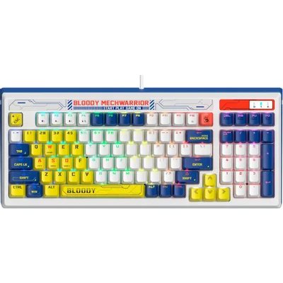 клавиатура A4Tech Bloody B950 Blue-White Белый-желтый