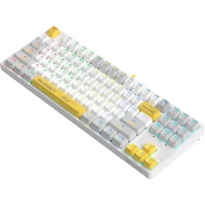 клавиатура A4Tech Bloody S87 Energy White Белый-желтый