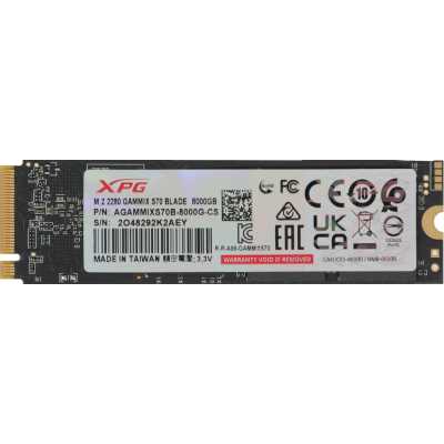 SSD диск ADATA XPG Gammix S70 Blade 8Tb AGammixS70B-8000G-CS Черный