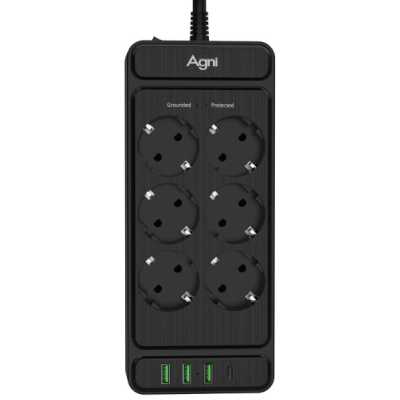 сетевой фильтр AGNI TP-FS4U6E-C-2m-black черный