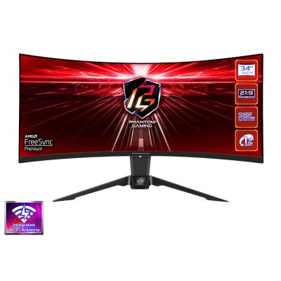 монитор ASRock Phantom Gaming PG34WQ15R2B Черный
