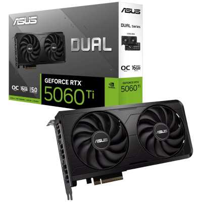 видеокарта ASUS nVidia GeForce RTX 5060 Ti 16Gb DUAL-RTX5060TI-O16G-EVO Черный