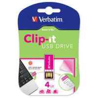 флешка Verbatim 4GB CLIP-IT Pink