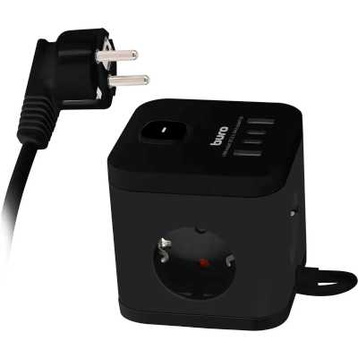 сетевой удлинитель Buro BU-PC3.1UС-B черный