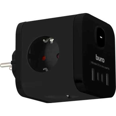 сетевой разветвитель Buro BU-PW3UC-B черный