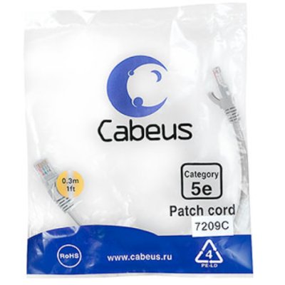патч-корд Cabeus PC-UTP-RJ45-CAT.5E-0.3M Серый
