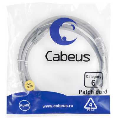 патч-корд Cabeus PC-UTP-RJ45-Cat.6-3m Белый