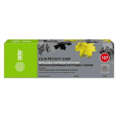 картридж Cactus CS-R-PFI107Y-CHIP желтый