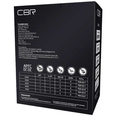 блок питания CBR 400W PSU-ATX400-12GM Черный