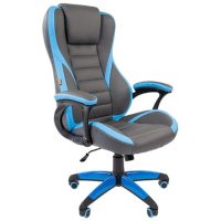 игровое кресло Chairman Game 22 Grey-Blue серый-голубой