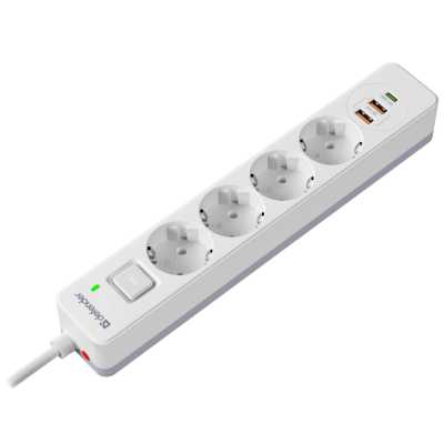 сетевой фильтр Defender DFS 143 White белый