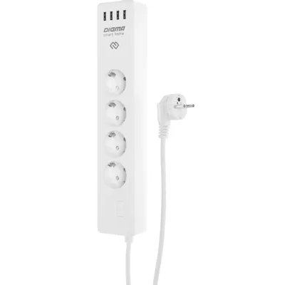сетевой фильтр Digma DiPlug Strip 40 белый