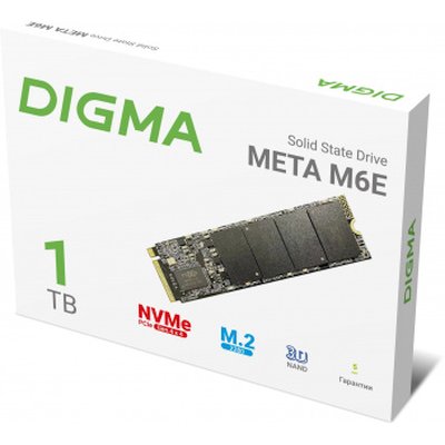 SSD диск Digma Meta M6E 1Tb DGSM4001TM6ET Черный