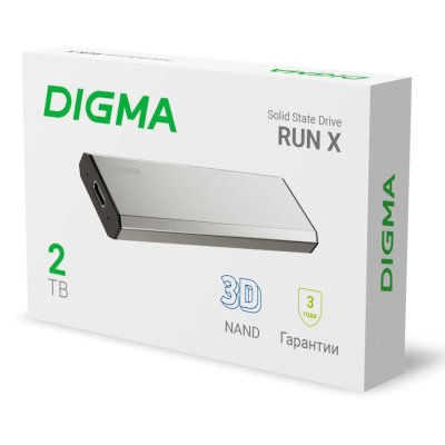 SSD диск Digma Run X 2Tb DGSR8002T1MSR Серебристый