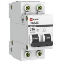 автоматический выключатель EKF ВА 47-29 2P (C) 4.5kA 16 А mcb4729-2-16C