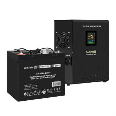 комплект ИБП ExeGate FineSine SX-1000.LCD.AVR.2SH EX296546RUS