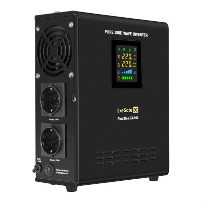 ИБП ExeGate FineSine SX-500.LCD.AVR.2SH EX295995RUS Черный