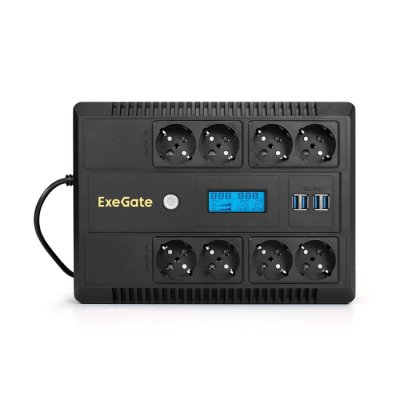 ИБП ExeGate Neo Smart LHB-650.LCD.AVR.8SH.CH.RJ.USB EX295013RUS Черный