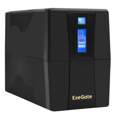 ИБП ExeGate Power Smart ULB-650.LCD.AVR.2SH EP285568RUS Черный