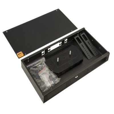 бокс оптический Hyperline FO-19R-1U-3xSLT-W140H42-24UN-BK