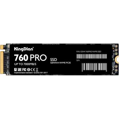 SSD диск KingDian 760PRO 1Tb G48-760PRO-NVME-M.2-1TB Черный