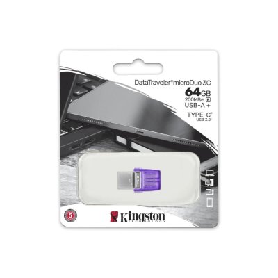 флешка Kingston 64GB DTDUO3CG3/64GB Фиолетовый