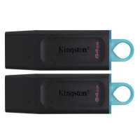 флешка Kingston 64GB DTX/64GB-2P Черный, голубой
