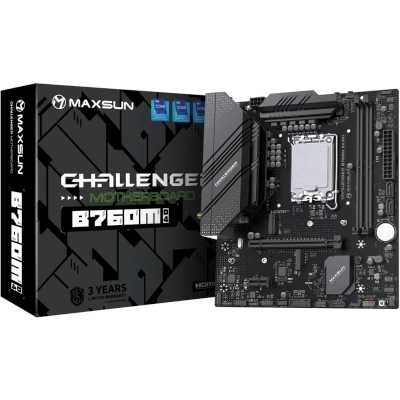 материнская плата Maxsun Challenger B760M D4 WiFi Черный