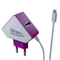 сетевое зарядное устройство More choice NC42m White-Purple фиолетовый