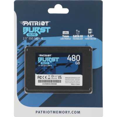 SSD диск Patriot Burst Elite 480Gb PBE480GS25SSDR Черный