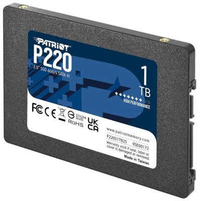 SSD диск Patriot P220 1Tb P220S1TB25 Черный