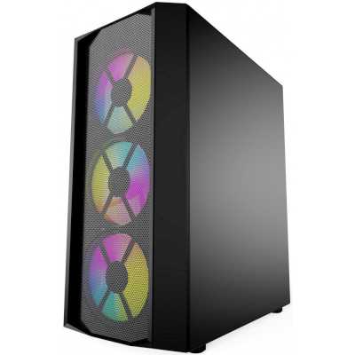 корпус PowerCase Rhombus X3 Mesh LED Black