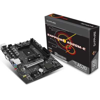 материнская плата Sapphire A520M-E Черный