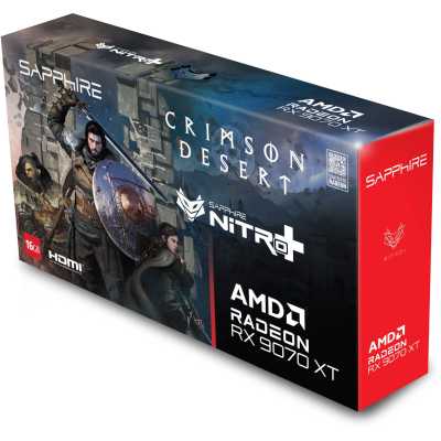видеокарта Sapphire AMD Radeon RX 9070 XT Nitro+ OC Crimson Desert Edition 16Gb 11348-10-20G Золотой