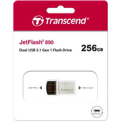флешка Transcend 256GB TS256GJF890S Серебристый