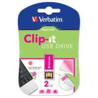 флешка Verbatim 2GB CLIP-IT 043906-177 Pink