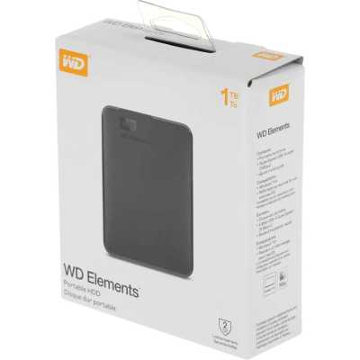 жесткий диск WD Elements Portable 1Tb WDBUZG0010BBK-WESN Черный