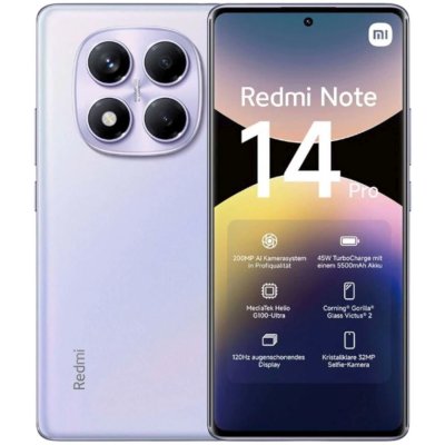 смартфон Xiaomi Redmi Note 14 Pro 4G 12/512GB Aurora Purple фиолетовый