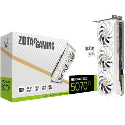 видеокарта Zotac nVidia GeForce RTX 5070 Ti Solid Core OC White Edition 16Gb ZT-B50710Q2-10P Белый